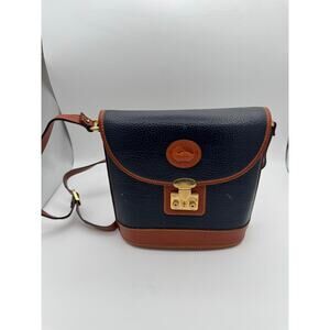 Dooney & Bourke Saddle Pebble Grain with Tan Leather Trim Bucket Style Purse